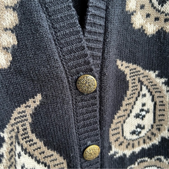 Alfred Dunner Vintage Paisley Cardigan Sweater - Size L - Boho Y2K - Picture 3 of 8